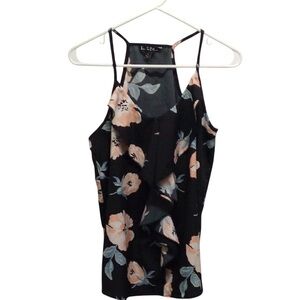 Time To Bloom Floral Black Sleeveless Top